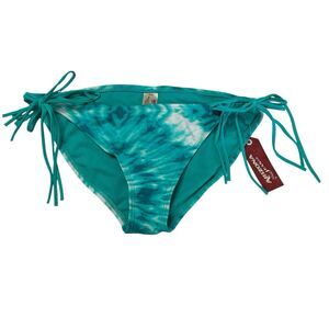 Arizona Jeans Co. Bikini Bottoms Turquoise & White Tie-dye Juniors Size Large